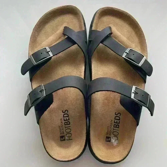 White Mountain Shoes - White Mountain footbeds, leather sandals NWOT